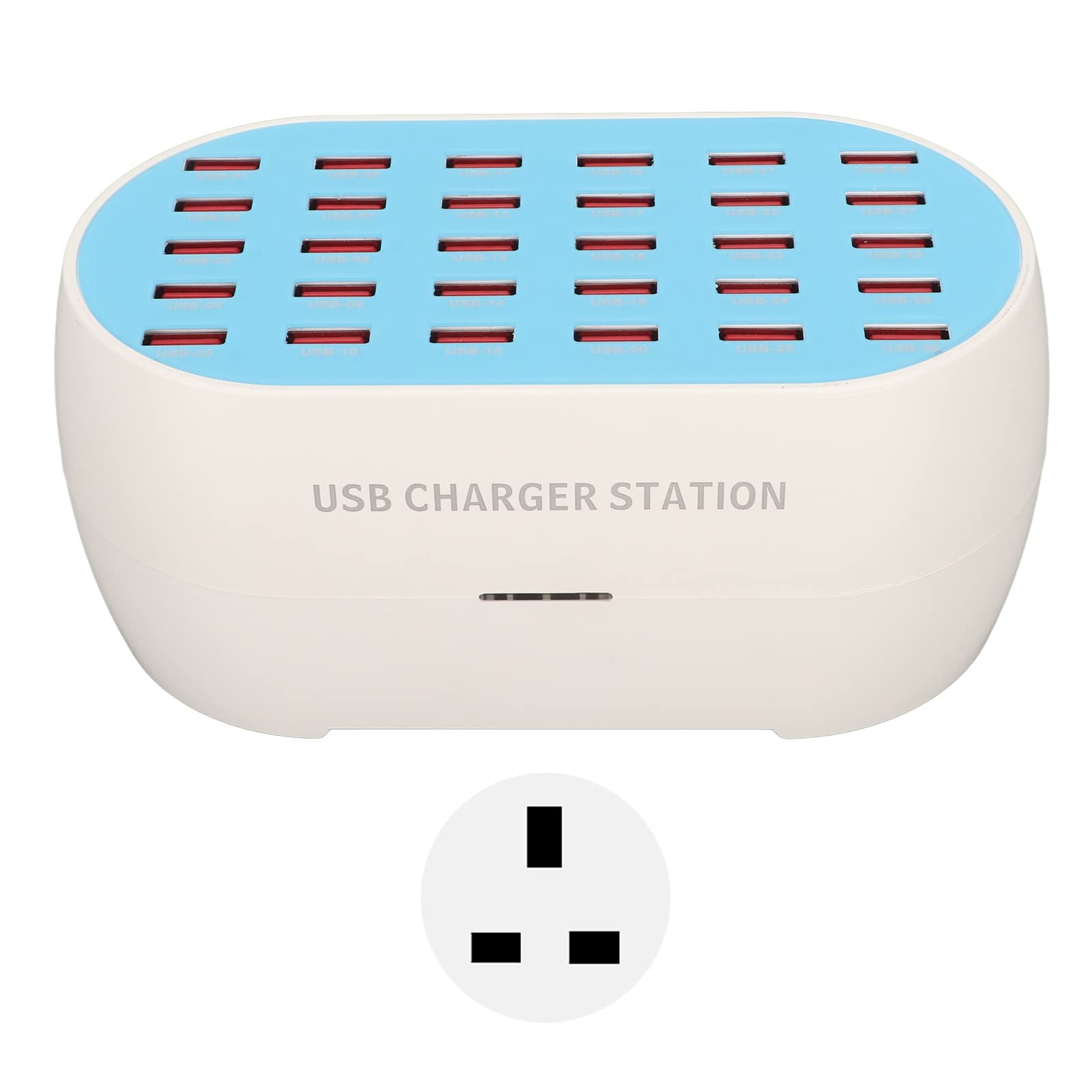 160W 30-Port USB Charging Station with Multiple Protections - Fast Charging USB Hub for Smartphones, Tablets & Devices - Perfect for Office, Home & Travel Use