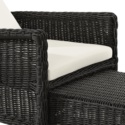 Artwood Tampa Outdoor Lounger - Black Twist Wicker Patio Chair for Poolside, Garden & Backyard Relaxation