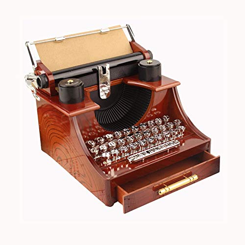 Vintage Typewriter Music Box - Retro Mechanical Decor for Home, Office & Kids Room | Handmade Musical Gift for Birthdays, Weddings & Collectors | Perfect for Vintage Lovers & Home Décor