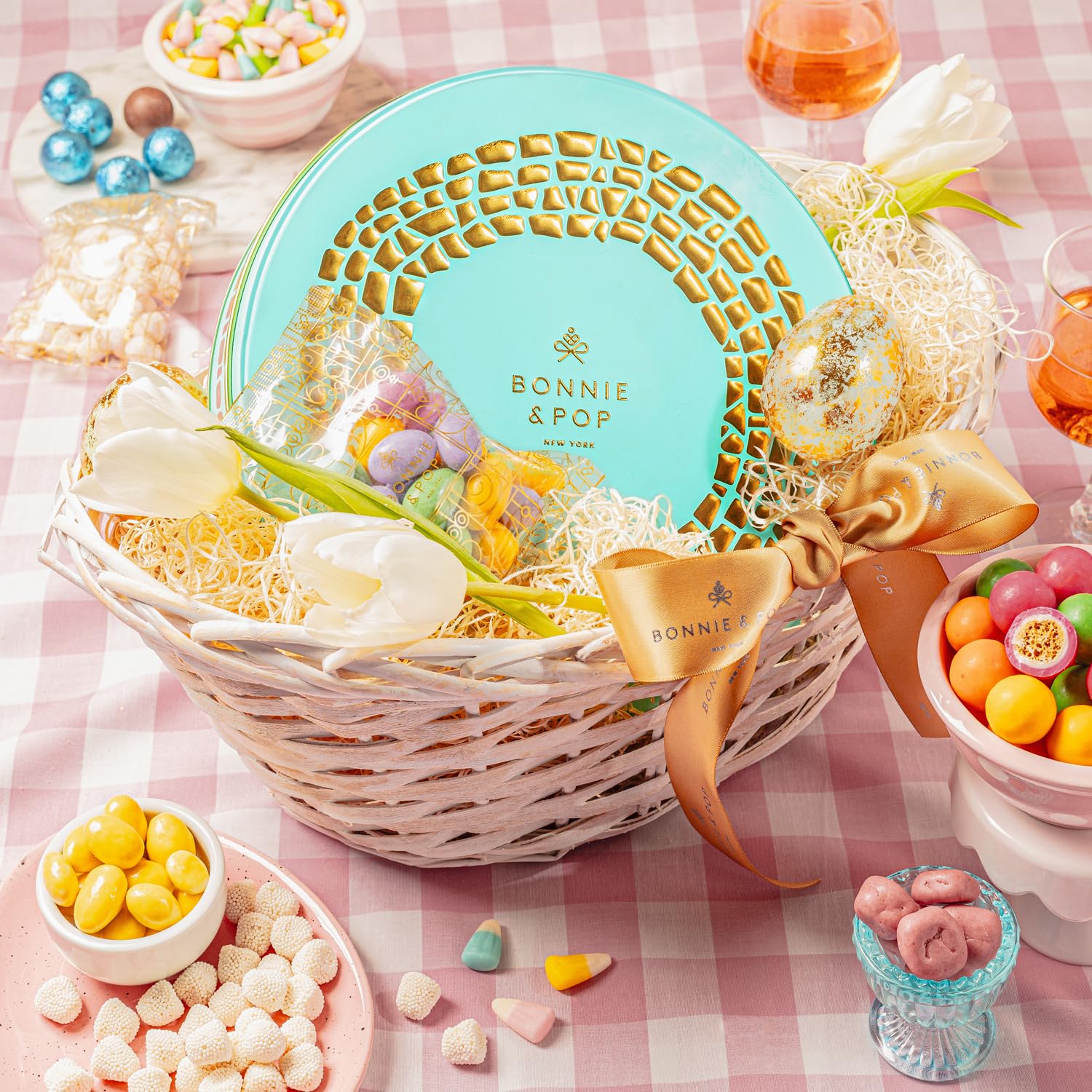 Easter Snack Gift Box - Assorted Candy Mix with Chocolate, Almonds & Gummies | Spring Holiday Gift Basket for Adults, Kids & Families | Perfect for Easter Celebrations, Office Treats & Care Packages | Bonnie and Pop Gourmet Food Collection