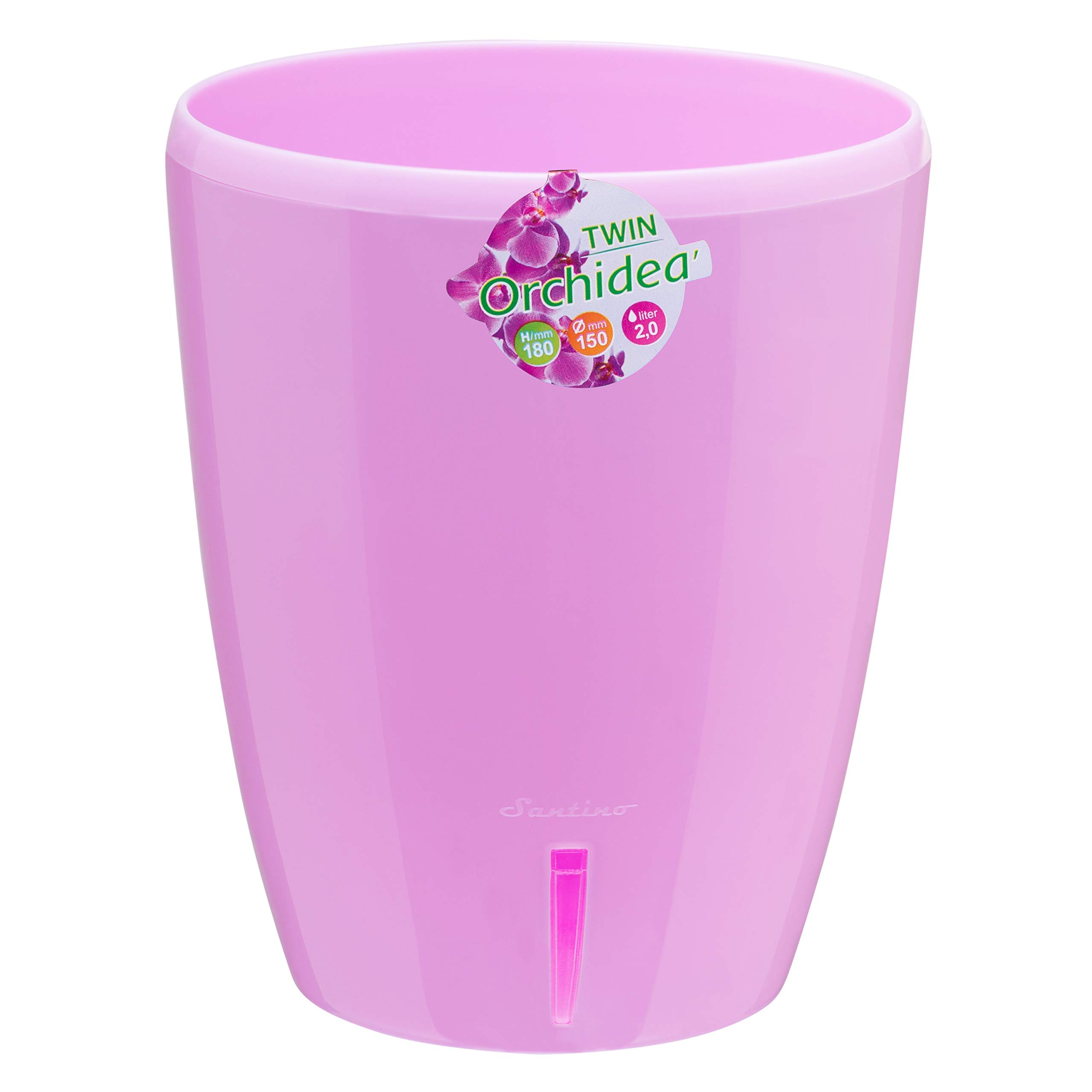 Santino 4.9 Inch Self Watering Orchid Pot in Lavender - Decorative Wicking Planter with Aeration, Drainage & Water Level Indicator - Perfect for Indoor Plants, Home Decor, and Office Spaces