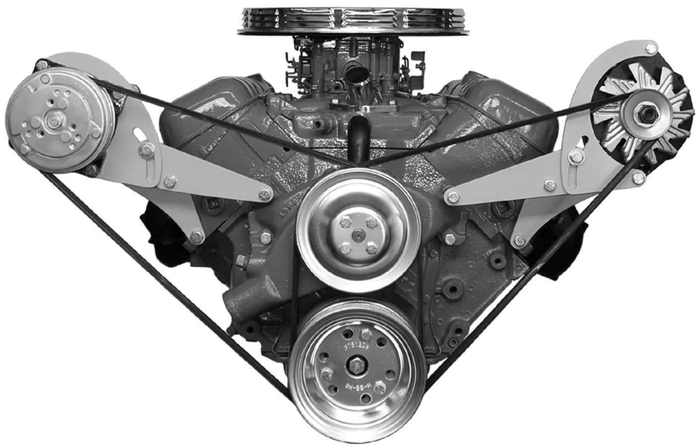 Alan Grove 218L Short Water Pump Low Profile Alternator Bracket Kit - Compatible with Small Block Chevy Engines - Perfect for Hot Rods, Street Machines & Performance Builds