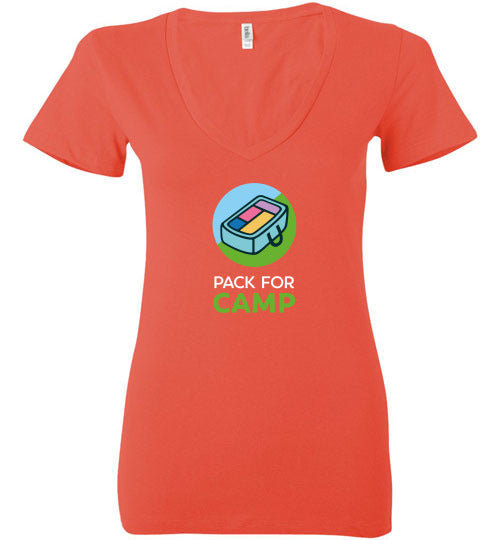 Bella Women's Deep V Neck T-Shirt - Soft Casual Short Sleeve Tee for Everyday Wear | Perfect for Work, Outings & Layering