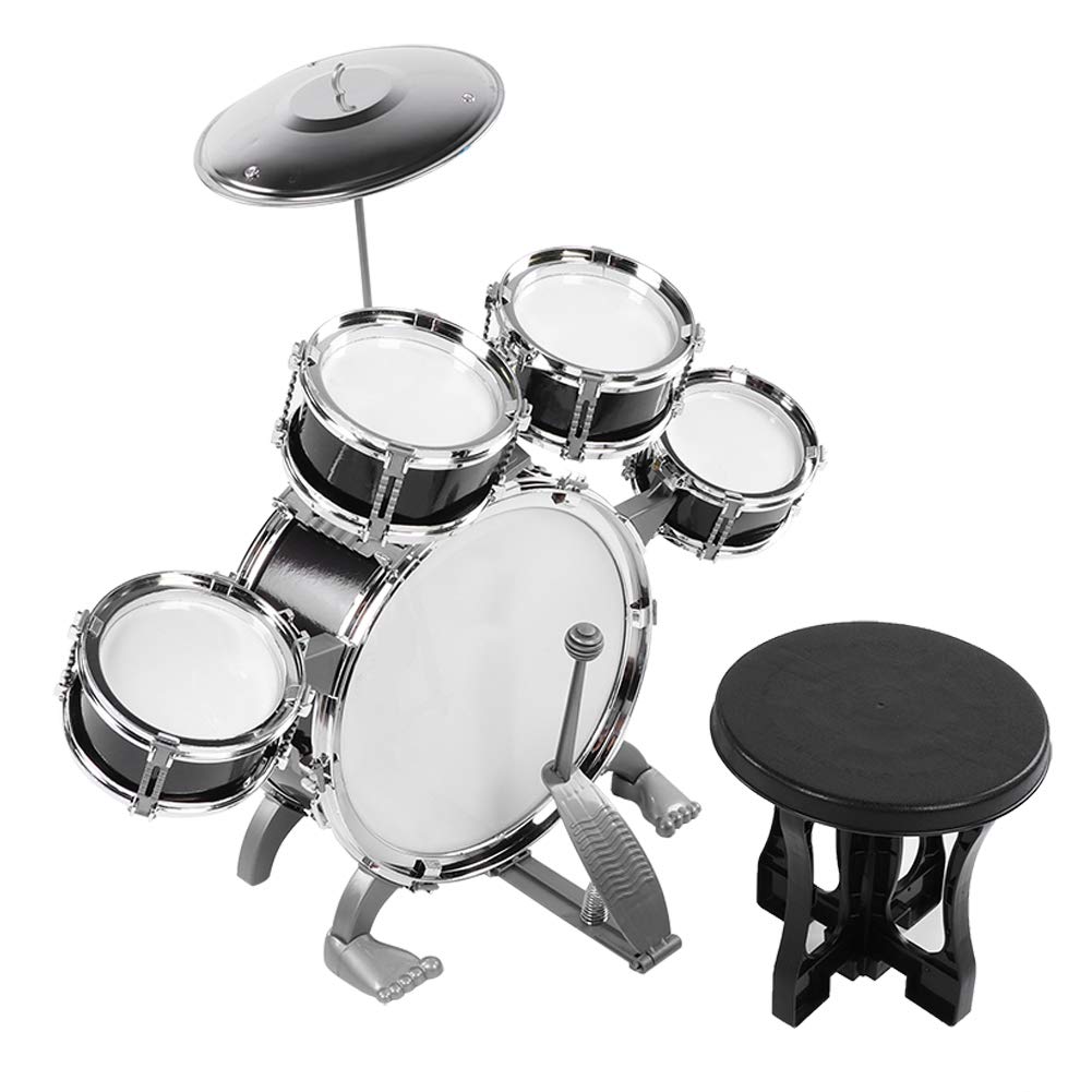 Zerodis Kids Drum Set - Musical Percussion Toy for Toddlers Ages 1-6 | Birthday Gift for Boys & Girls | Black (586-104) | Fun Learning Instrument for Home Play & Early Childhood Development