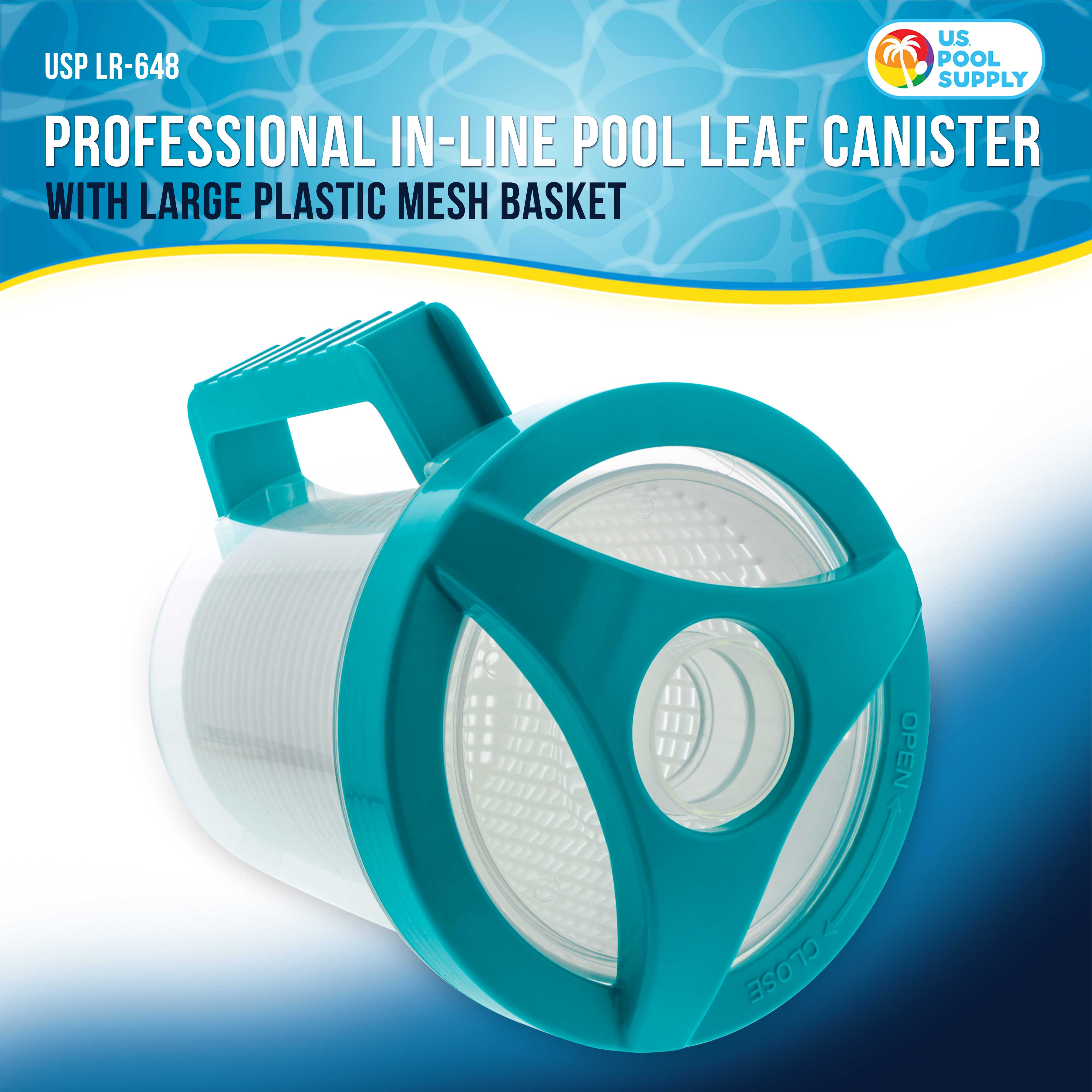 U.S. Pool Supply® Professional Inline Pool Leaf Canister with Plastic Mesh Filter Basket - Fits 1.5