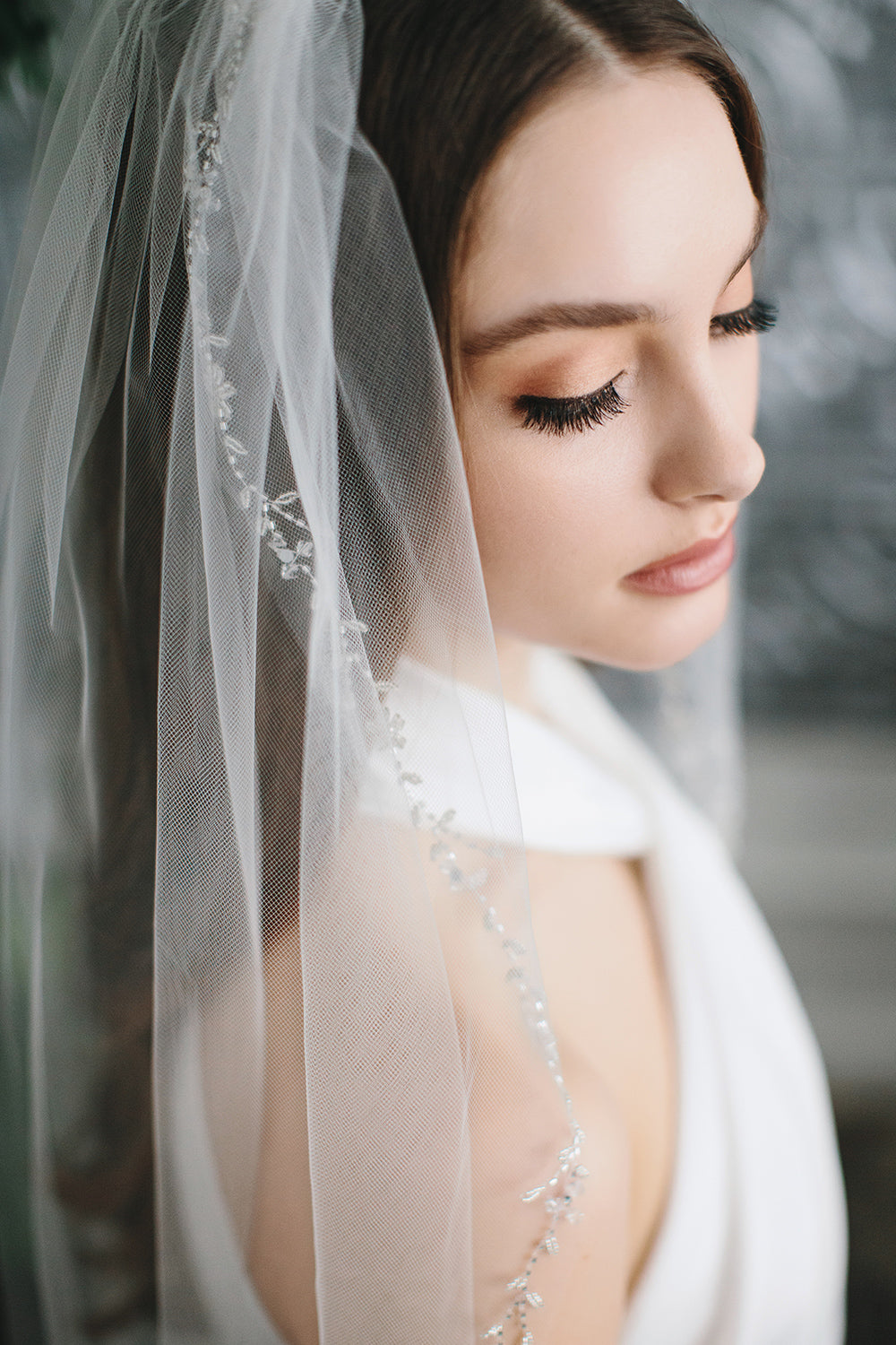 Elegant Floral Vine & Leaf Edge Veil - Perfect for Weddings, Bridal Accessories & Boho Photoshoots