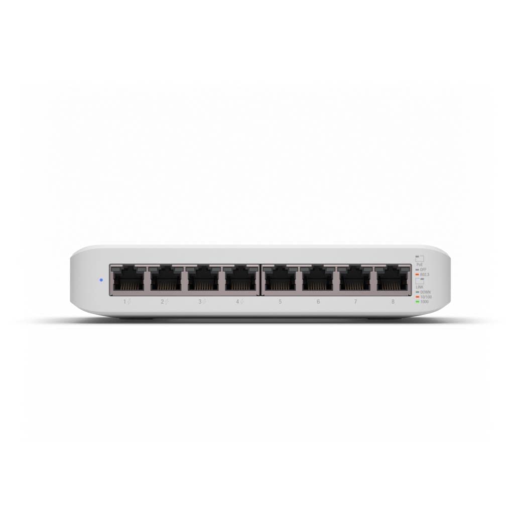 Ubiquiti UniFi Switch Lite 8 PoE | 8-Port Gigabit Ethernet Switch with 4 PoE+ 802.3at Ports (USW-Lite-8-PoE) - White | Ideal for Home Office, Small Business & Smart Home Network Setup