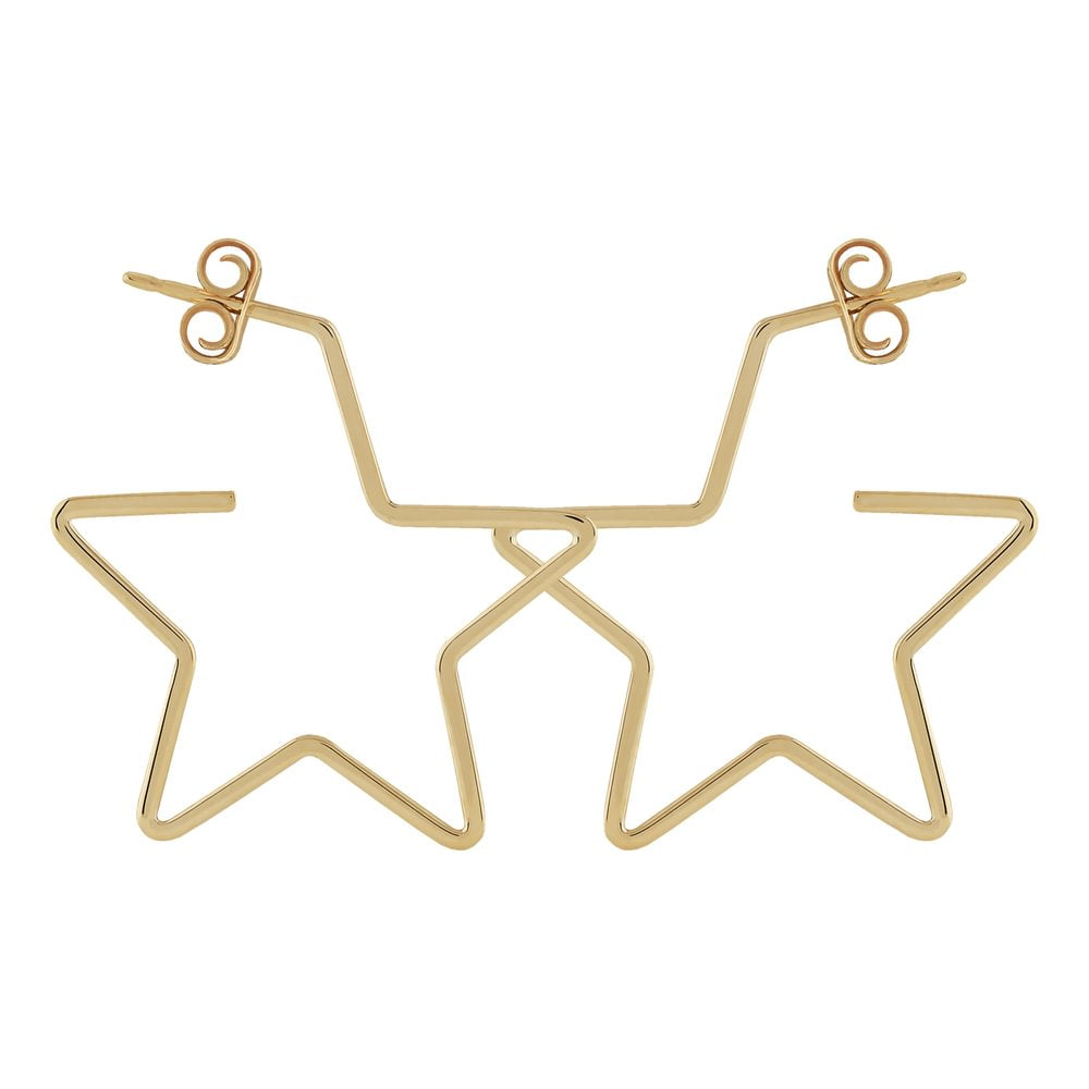 14K Gold Star Hoop Earrings for Women - Dainty Celestial Jewelry - Perfect for Everyday Wear, Gifts & Special Occasions