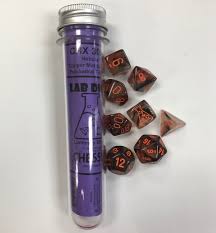 Chessex Polyhedral 7-Dice Set - Nebula Copper Matrix with Orange Swirl | RPG Dice for Dungeons & Dragons, Pathfinder & Tabletop Gaming
