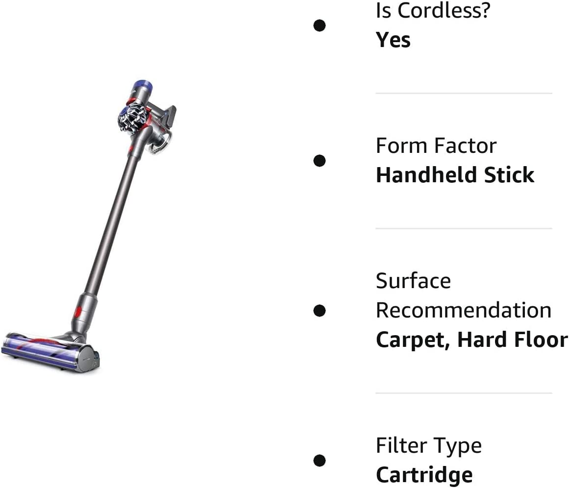 Dyson V7 Animal Cordless Stick Vacuum Cleaner - Powerful Suction for Pet Hair & Home Cleaning | Lightweight & Portable for Hard Floors & Carpets | Ideal for Pet Owners & Large Homes