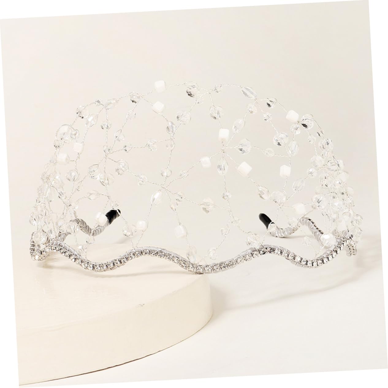 Minkissy 2 Pack Rhinestone Mesh Headbands - Sparkling Wedding Hair Accessories for Brides, Prom, Pageants & Special Occasions | Elegant Hair Crowns & Hairpieces for Women's Formal Events