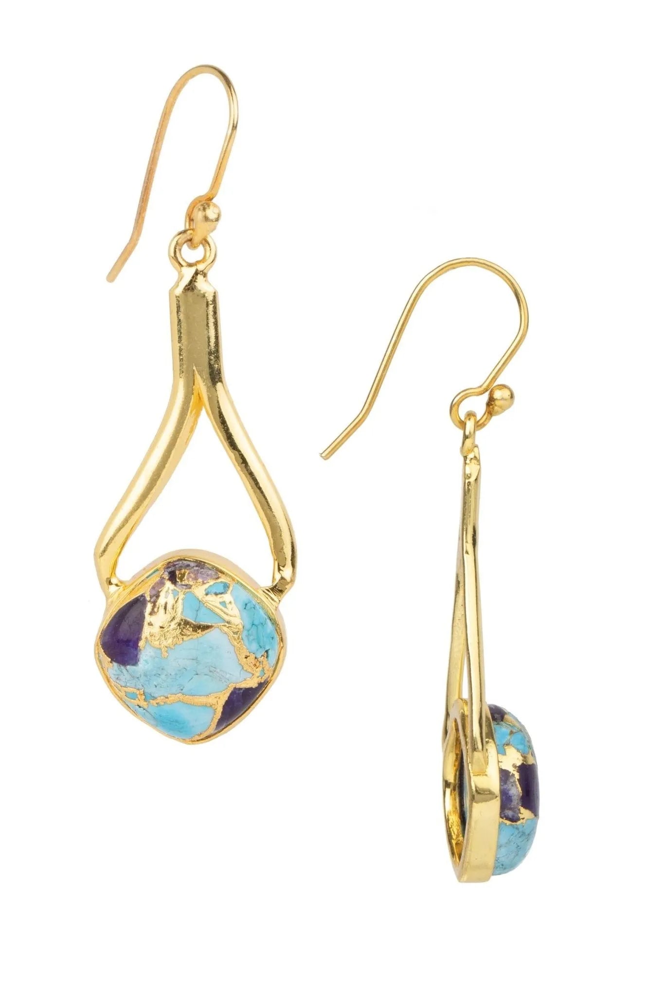Mojave Turquoise Dangle Earrings for Women - Handmade Southwest Style Jewelry - Perfect for Boho Fashion & Special Occasions