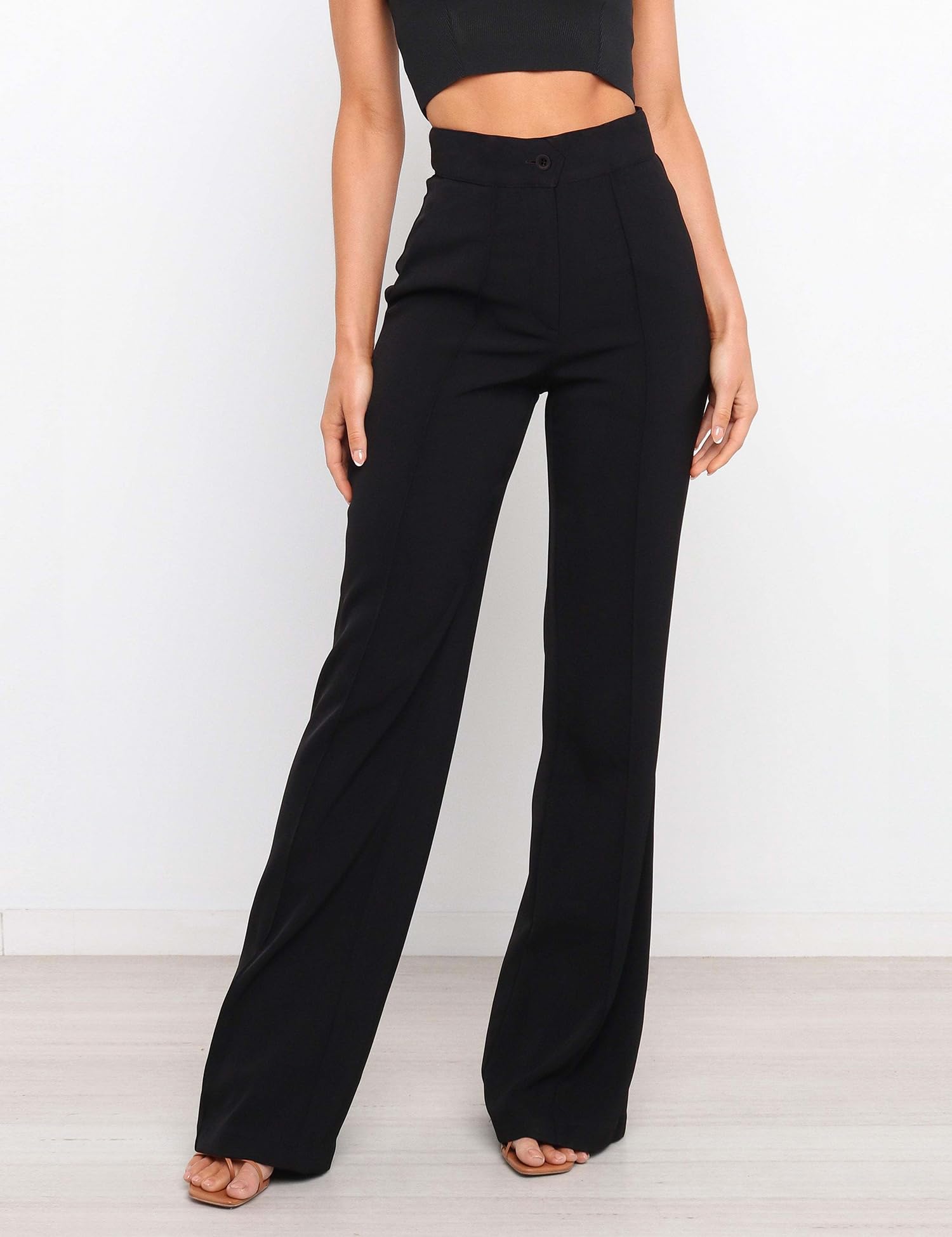 Women's High Waist Casual Dress Pants - Lightweight Wide Leg Office Trousers with Pockets | Comfortable Work Pants for Business & Professional Wear | Perfect for Office, Business Meetings & Formal Occasions