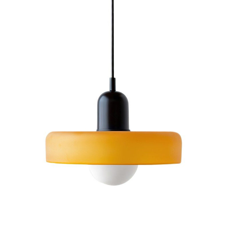 Modern Disc Orb Pendant Light Fixture - Sleek Minimalist Ceiling Lighting for Dining Room, Kitchen, Bedroom & Living Room Decor
