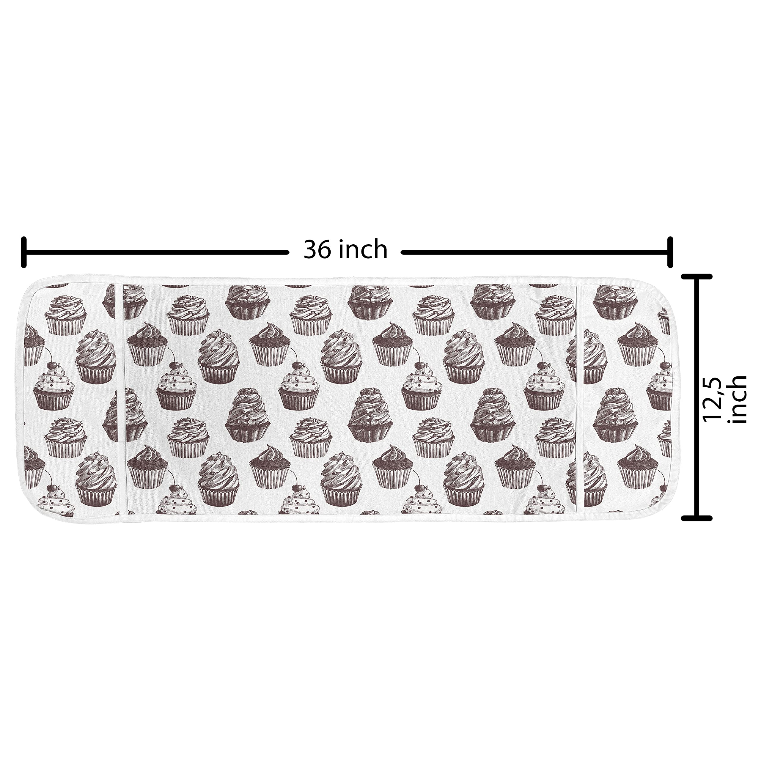 Ambesonne Microwave Oven Cover for Cupcakes - Waterproof Kitchen Organizer with Pockets, 36