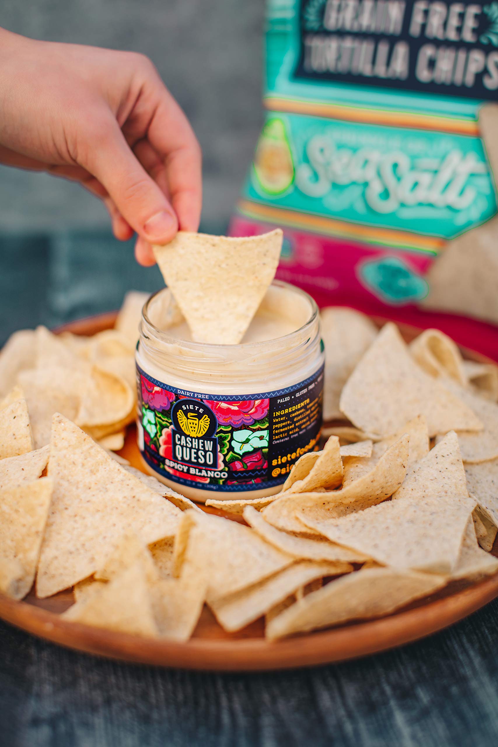 Siete Grain Free Tortilla Chips - Gluten Free, Paleo & Vegan Snacks - Non GMO, Sea Salt - 5oz (Pack of 12) - Perfect for Keto Diet, Healthy Snacking & Party Platters