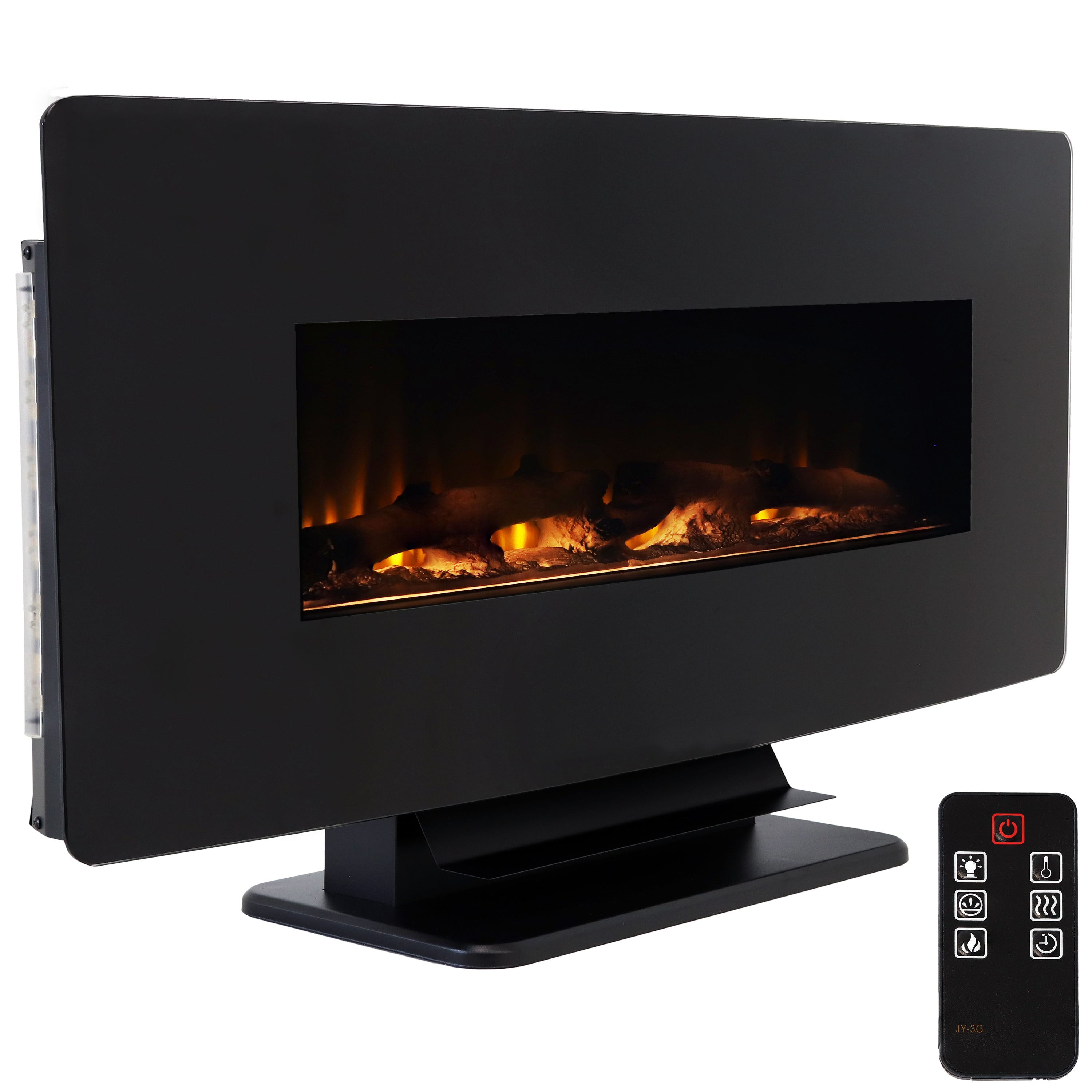 Sunnydaze Electric Fireplace - Wall Mount or Freestanding, Color Changing LED Flame Effect, Indoor Heating for Living Room, Bedroom & Office