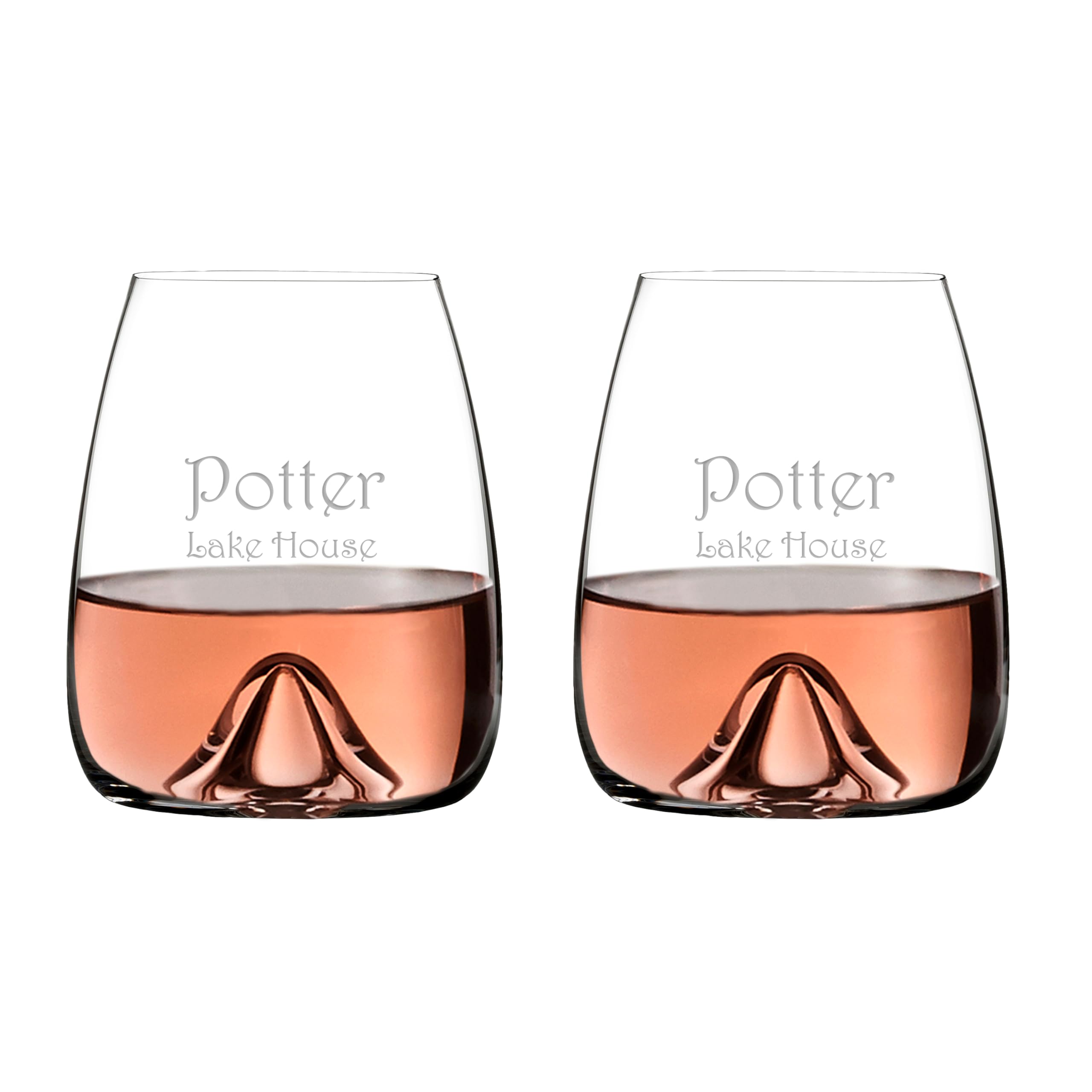 Waterford Personalized Elegance Wine Tumblers - Set of 2 Custom Engraved 17.6oz Crystal Stemless Wine Glasses for Red, White & Blush Wine | Perfect for Home Bar, Wedding Gifts & Anniversary Celebrations