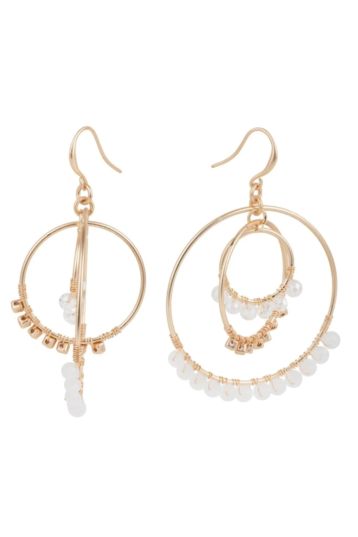 Beaded Multi Hoop Earrings for Women - Boho Chic Dangle Earrings with Beads - Perfect for Parties, Weddings & Everyday Wear
