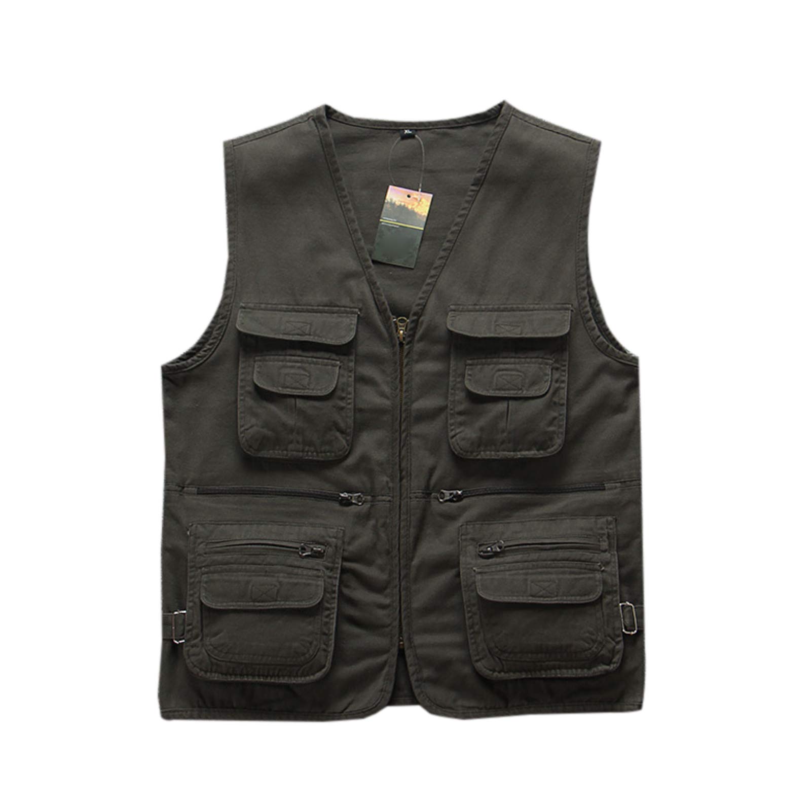 Elonglin Men's Photography Fishing Vest - Multi-Pocket Outdoor Waistcoat Jacket for Photographers & Anglers - Perfect for Hiking, Travel, and Outdoor Adventures