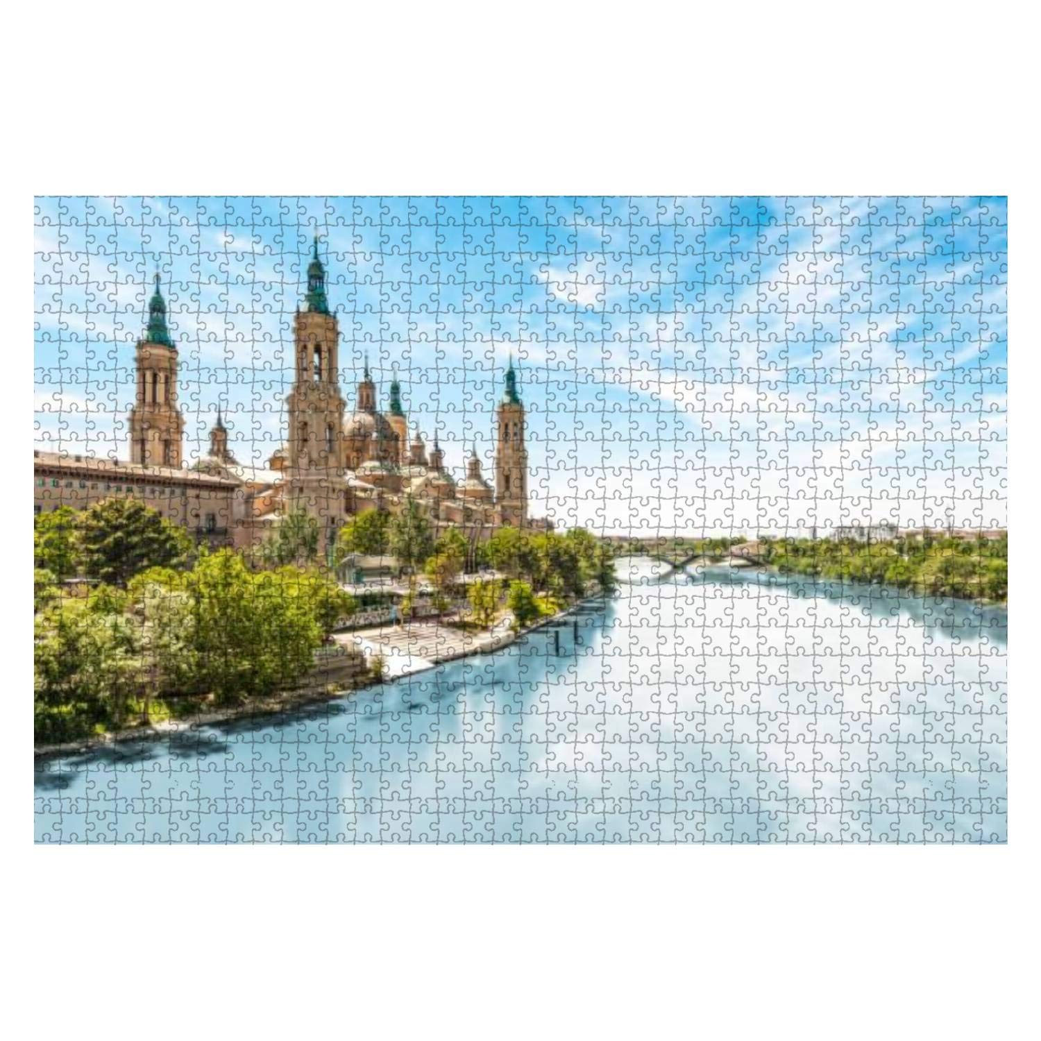 500-Piece Scenery Landscape Jigsaw Puzzle - Basilica of Our Lady of Pillar with Blue Sky - Large Wooden Puzzle for Adults & Kids - Educational Toy, Creative Game & Home Decor - Perfect for Family Game Nights, Stress Relief & Wall Art