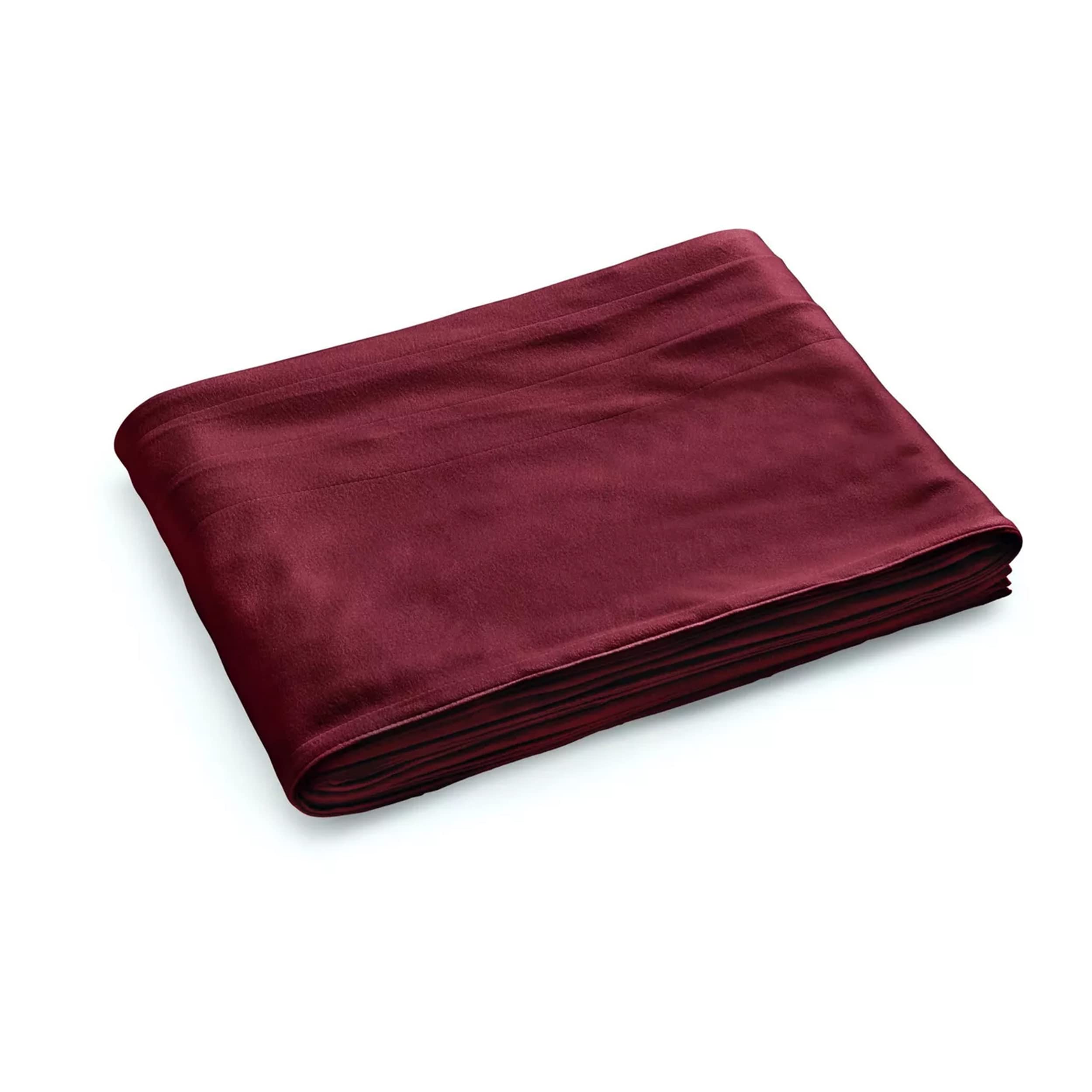 Sunbeam Queen Size Electric Fleece Heated Blanket - Dual Zone Temperature Control, Ultra Soft Garnet Red, Machine Washable - Perfect for Cold Nights, Bedroom Comfort & Winter Relaxation