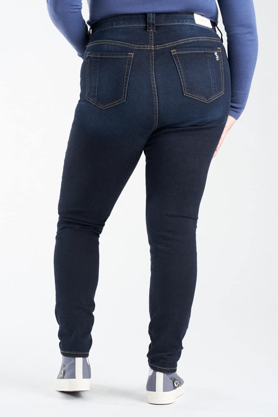 Premium Women's Plus Size Stretch High Rise Skinny Jeans - Comfortable & Flattering Slim Fit Denim Pants in Indigo | Perfect for Casual Wear, Office & Date Nights