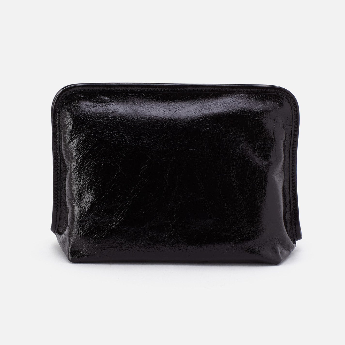 Premium Large Leather Cosmetic Bag for Women - Black | Travel Makeup Organizer & Toiletry Pouch for Daily Use