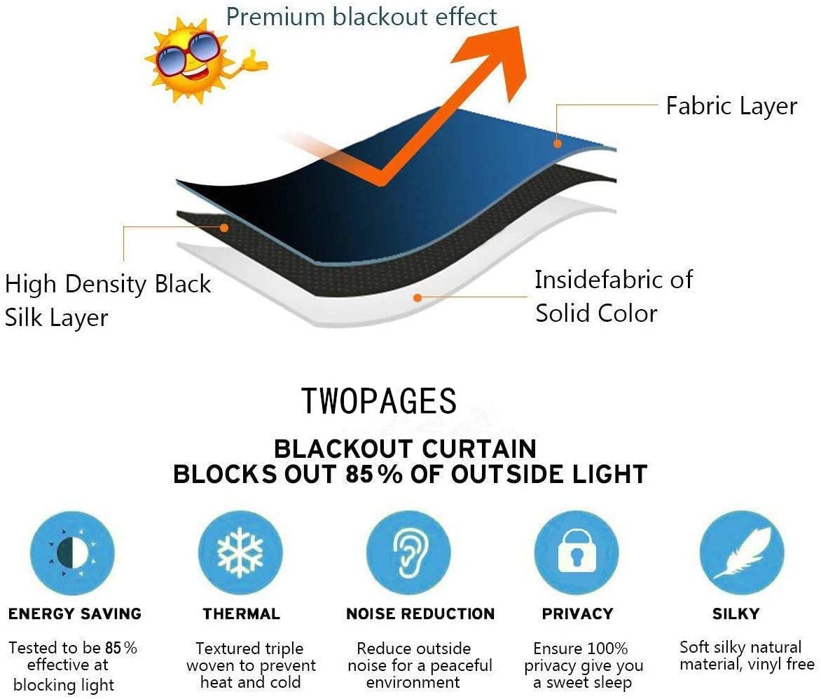 TWOPAGES 240 Inch Extra Long Blackout Curtains - Thermal Insulated Darkening Window Drapes for Living Room & Bedroom, Greyish White (1 Panel, 50Wx240L) - Perfect for Home Theater, Nursery & Light-Sensitive Sleepers