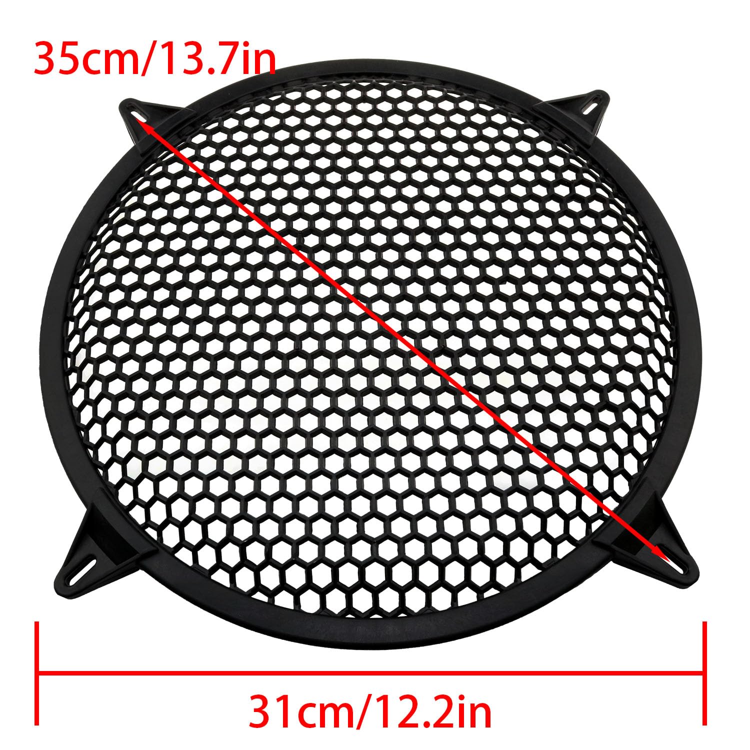 12 Inch Durable Plastic Mesh Waffle Speaker Cover - Subwoofer Grille Net Protector for Home Audio & Car Speakers - Black (1PC) - Perfect for DIY Audio Projects & Speaker Protection