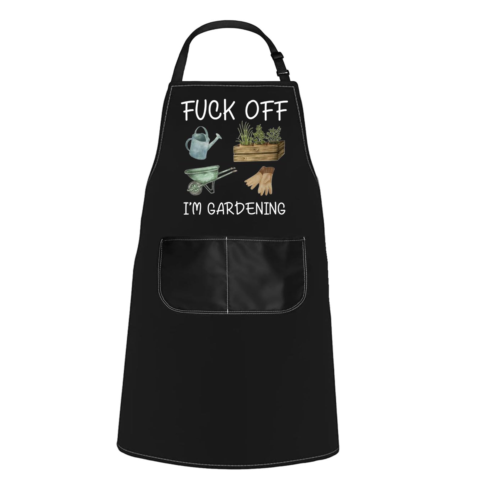WCGXKO Gardening Apron - Funny Plant Lover Gift for Women & Gardeners - Durable Workwear for Planting, Weeding & Outdoor Activities