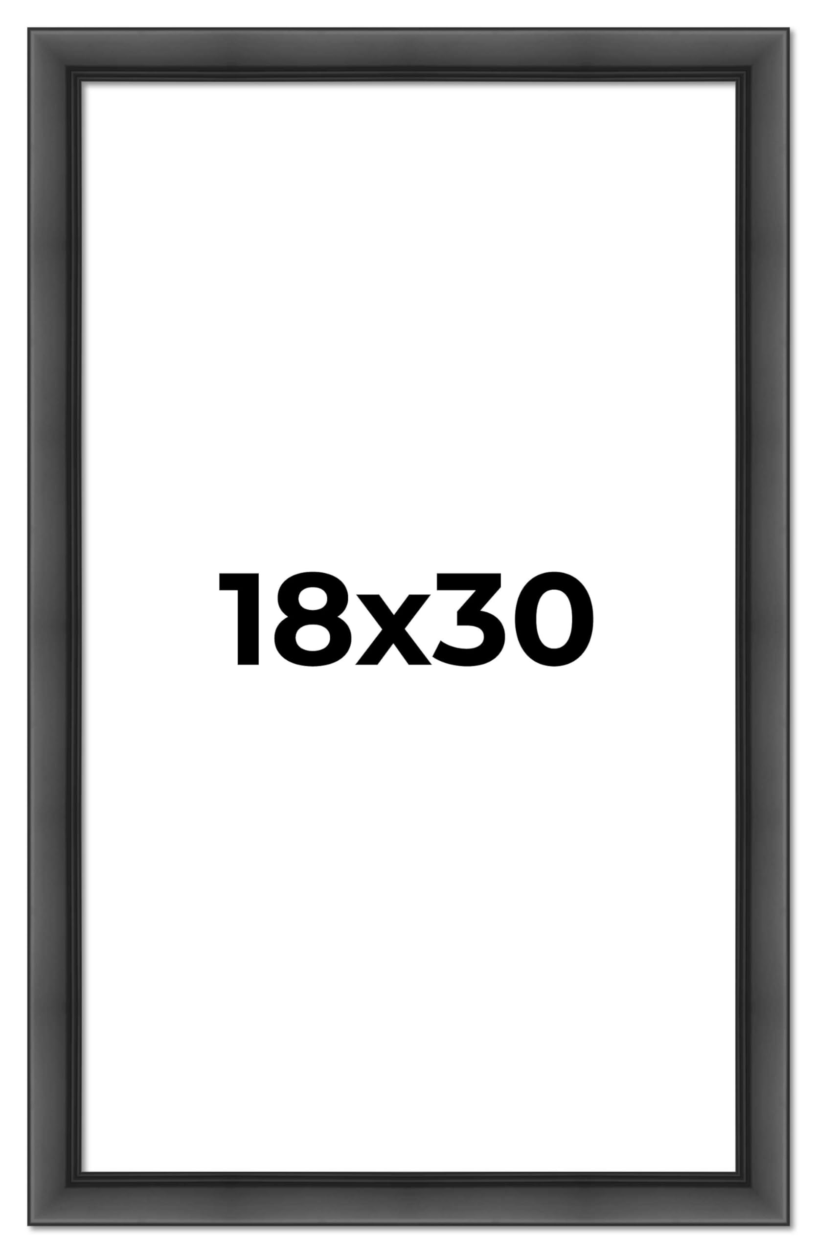 18x30 Black Solid Wood Picture Frame - 1.5 Inch Wide Modern Photo Frame with UV Acrylic, Foam Backing & Hanging Hardware | Perfect for Wall Art, Family Photos & Home Decor