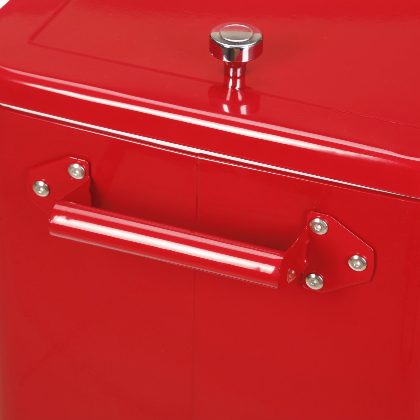 UenJoy 80-Quart Rolling Ice Chest Cooler Cart - Portable Outdoor Party Drink Cooler for Camping, Tailgating, Beach & Backyard BBQs - Red