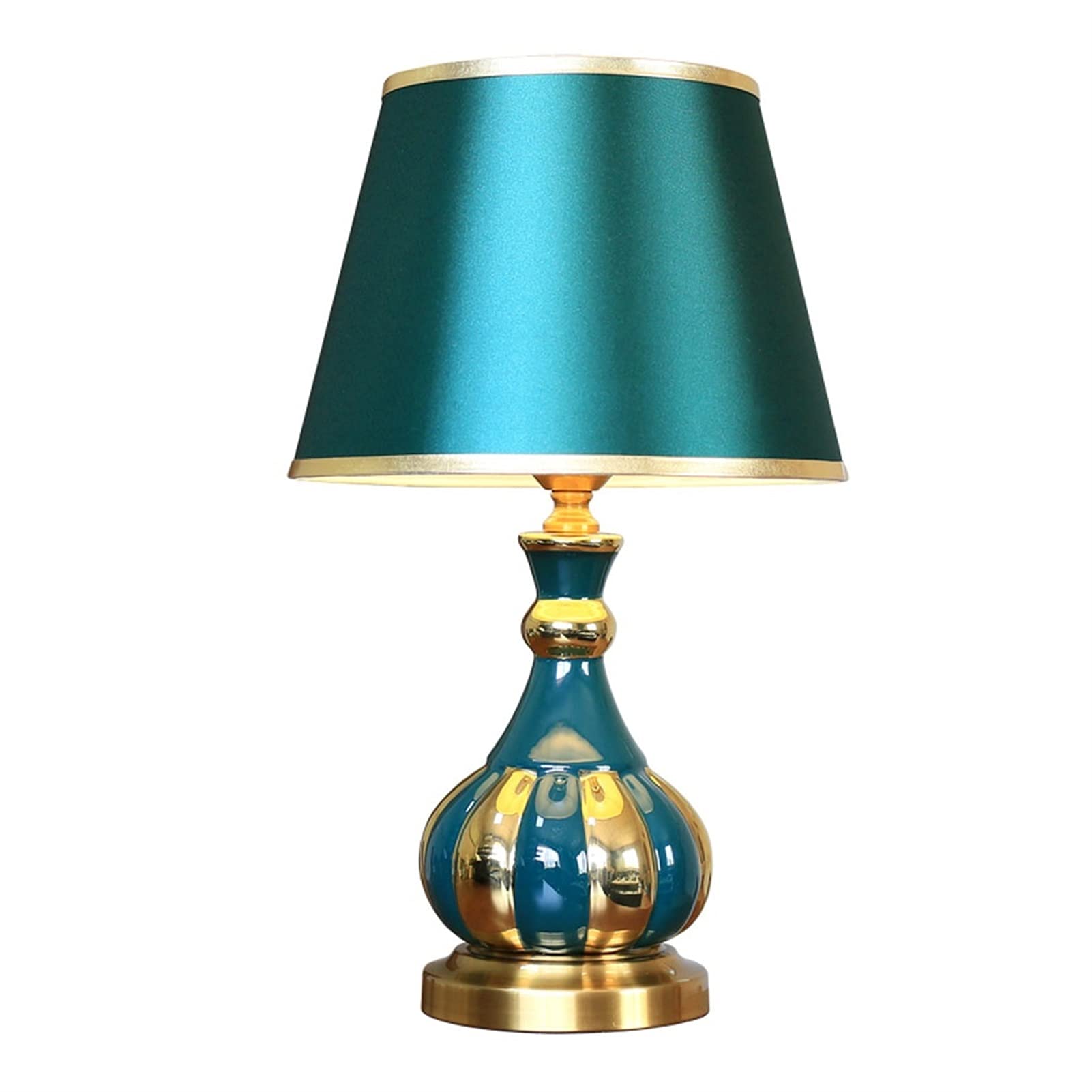 Modern Teal Ceramic Table Lamp - Luxury Minimalist Bedside Desk Light for Living Room, Bedroom & Office - Perfect for Reading, Relaxing & Indoor Decor (Button Switch)