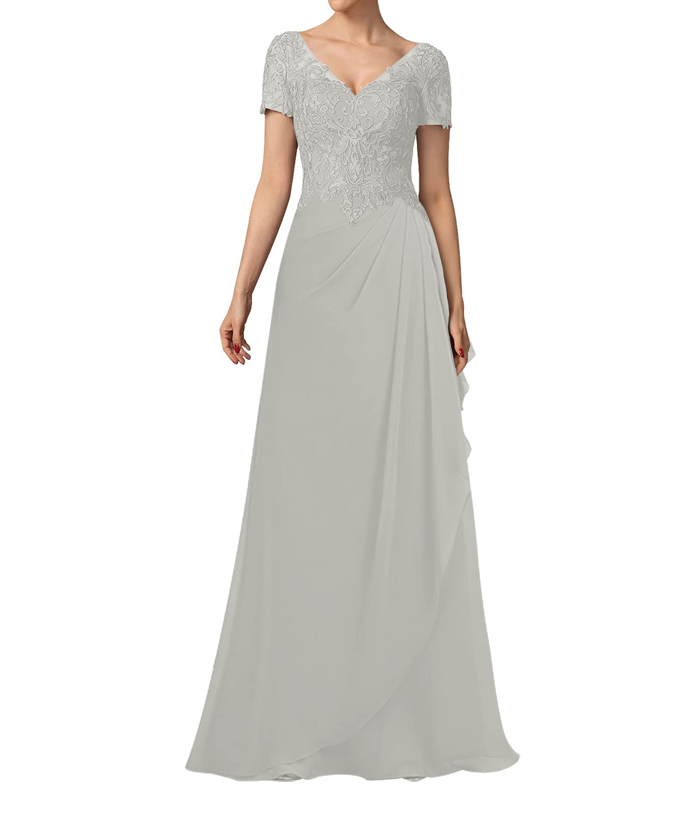 Elegant Lace Mother of the Bride Dresses - Short Sleeve Chiffon Formal Evening Gowns for Wedding Guest & Special Occasions | Perfect for Church Ceremonies, Receptions & Cocktail Parties