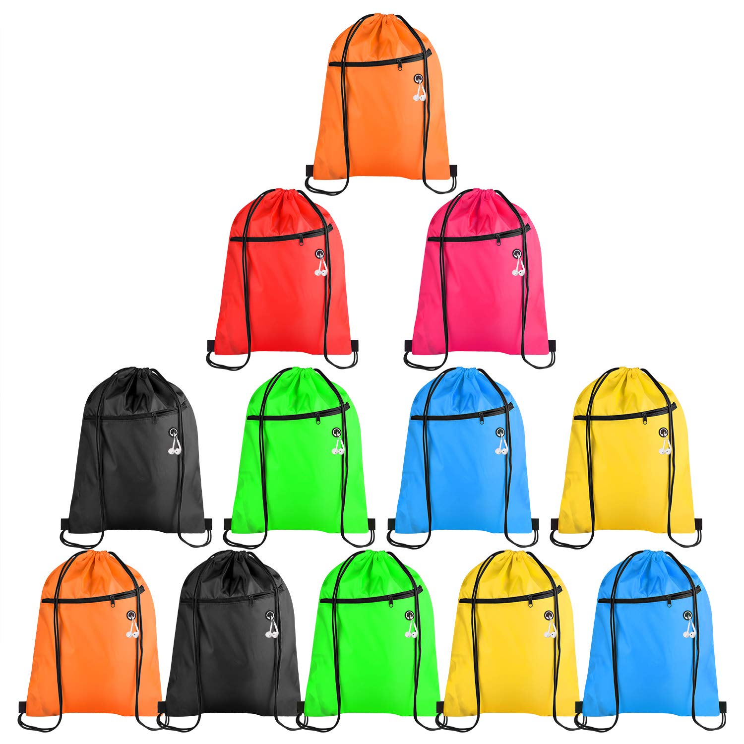 KUUQA Lightweight Drawstring Backpack - Waterproof Sports Sackpack for Gym, Travel & Hiking - Compact Cinch Bag for Men Women with Adjustable Shoulder Straps (Perfect for Workouts, School & Outdoor Activities)