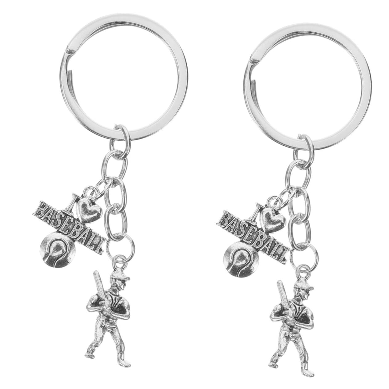 2PCS Baseball Keychain Set - Cute Sports Keychains for Women, Backpack, Bags & Key Rings | Baseball Party Favors & Gifts for Fans | Perfect for Baseball Games, Sports Events & Everyday Use