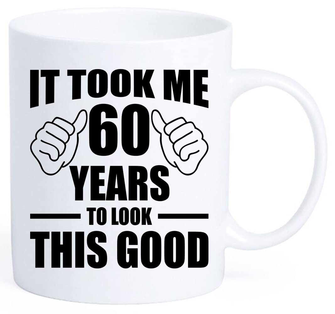 60th Birthday Gifts for Women & Men - Funny 60 Year Old Coffee Mug 11 oz - Birthday Present for Mom Dad Husband Wife Friends - Ceramic Tea Cup with Humorous Design - Perfect for Retirement Parties & Milestone Celebrations (White, One Size)