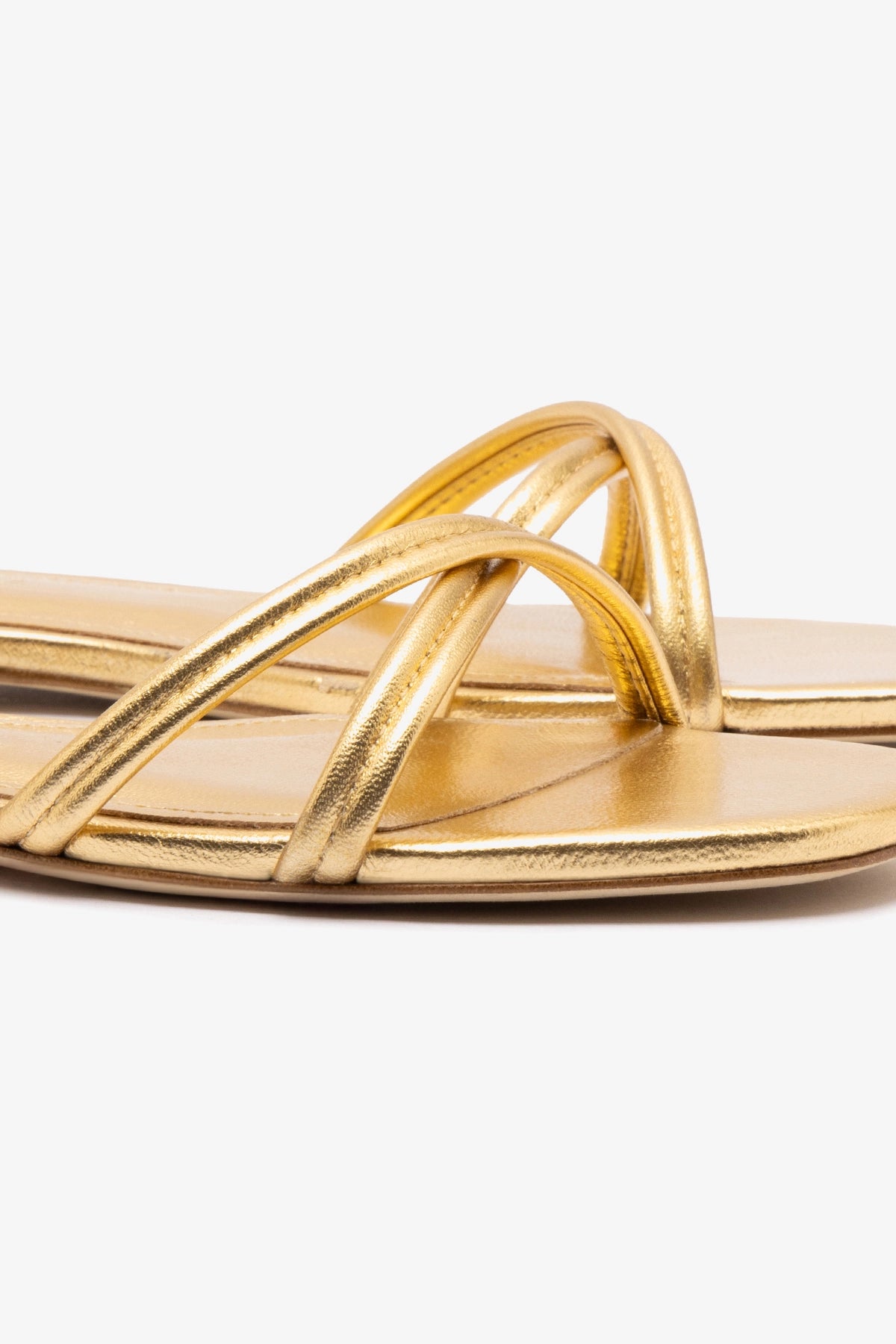 Annie Gold Metallic Leather Flat Shoes - Women's Comfortable Ballet Flats for Work, Office & Casual Wear