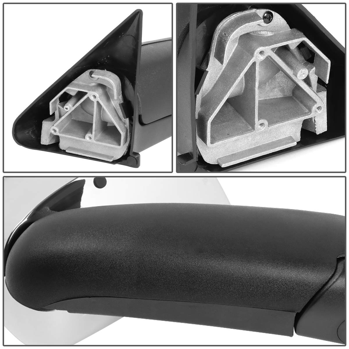 Auto Dynasty Chrome Manual Adjustable Flip-Up Towing Side Mirrors for Dodge Ram BR/BE 1994-2002 - Perfect for Enhanced Visibility & Safe Towing
