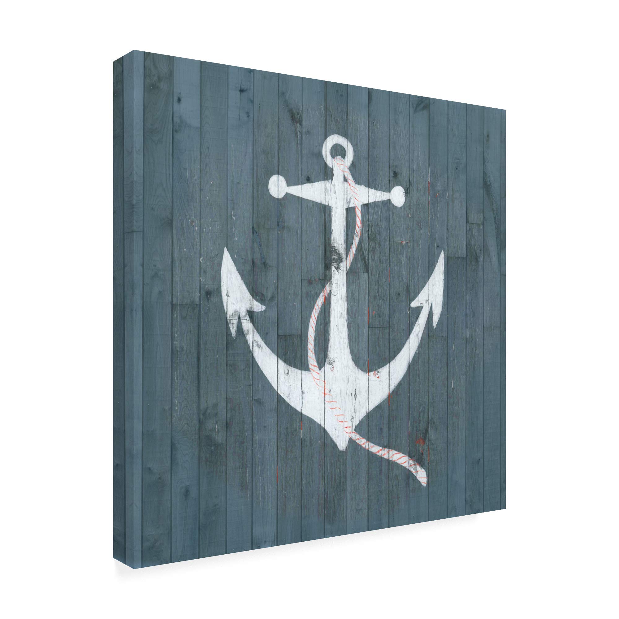 Grace Popp Nautical Plank IV - 18x18 Inch Coastal Wall Art Print - Perfect for Beach House Decor, Living Room & Office