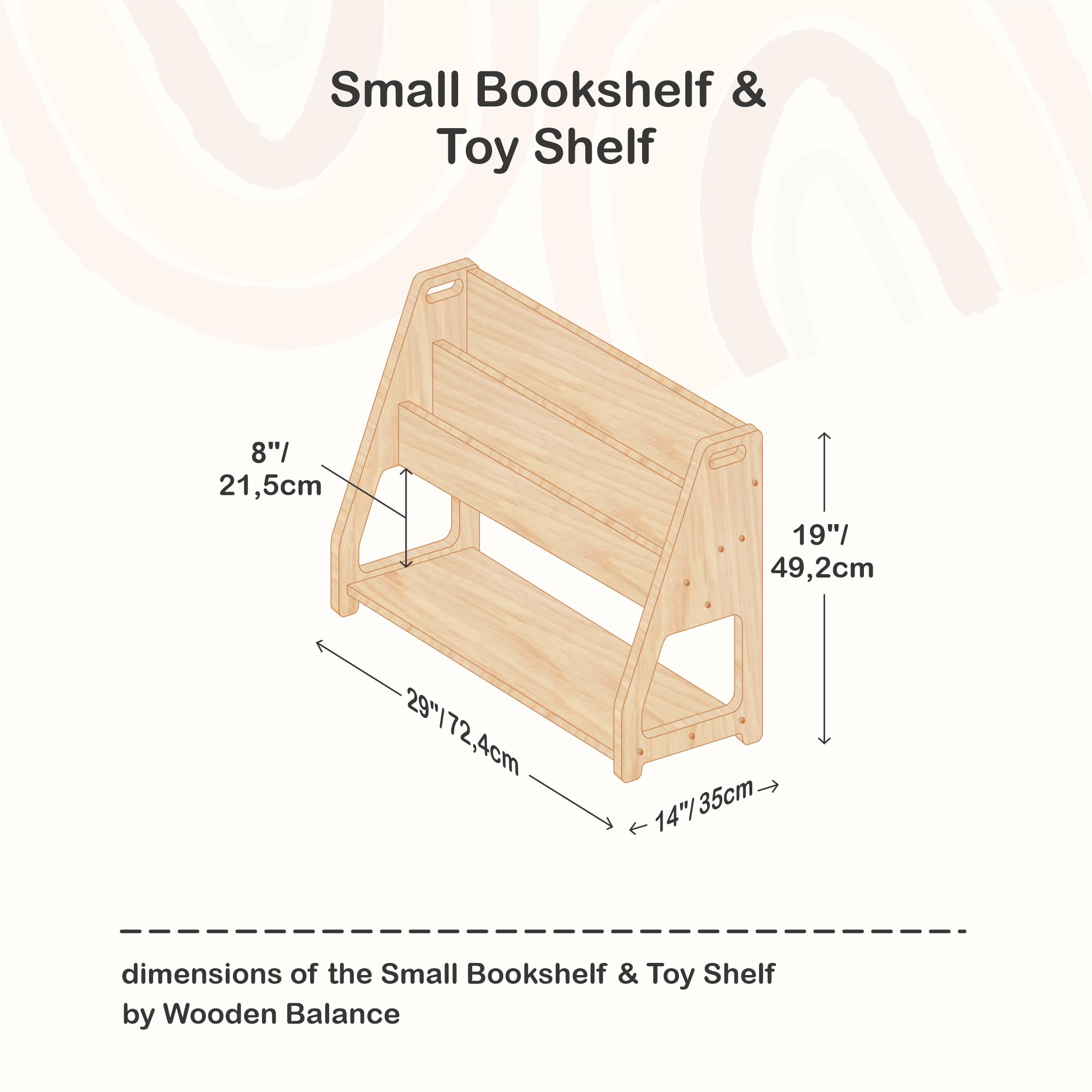 2-in-1 Kids Shelf & Toy Storage - Montessori Wooden Bookshelf for Nursery, Playroom & Bedroom - Durable Kids Bookcase & Montessori Furniture for Organized Learning Spaces