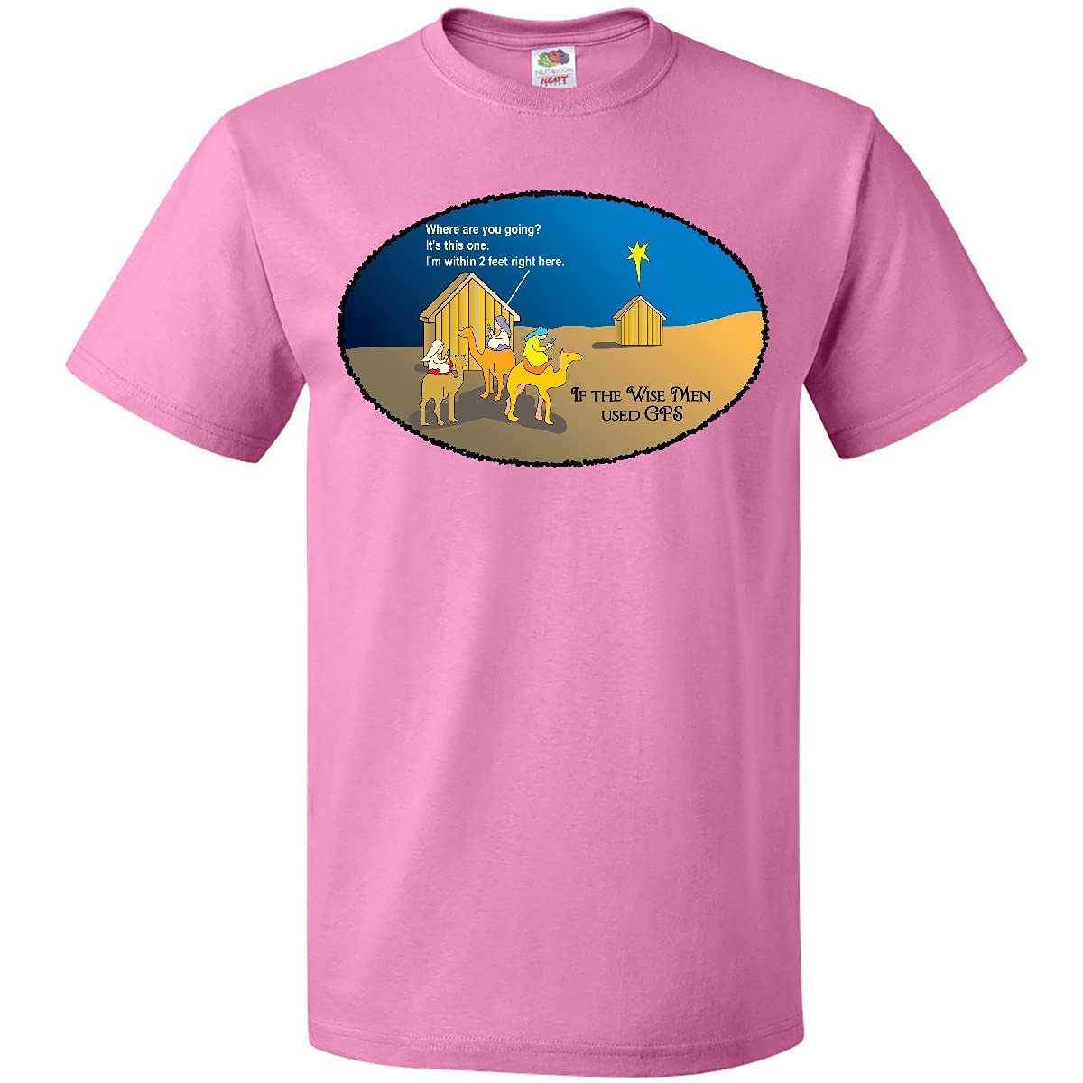 Inktastic Wise Men Christmas GPS Graphic T-Shirt - Funny Holiday Gift for Men, Women & Kids - Perfect for Christmas Parties & Family Gatherings