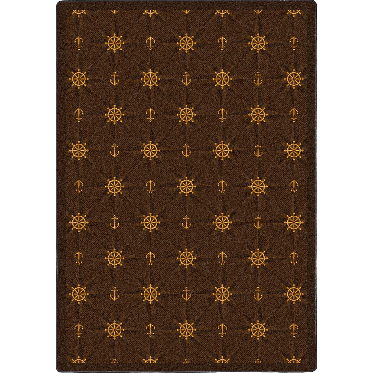 Joy Carpets Kaleidoscope Mariner's Tale Whimsical Area Rugs in Chocolate - Soft Non-Slip Kids Nursery Rug for Playroom, Bedroom & Living Room Decor