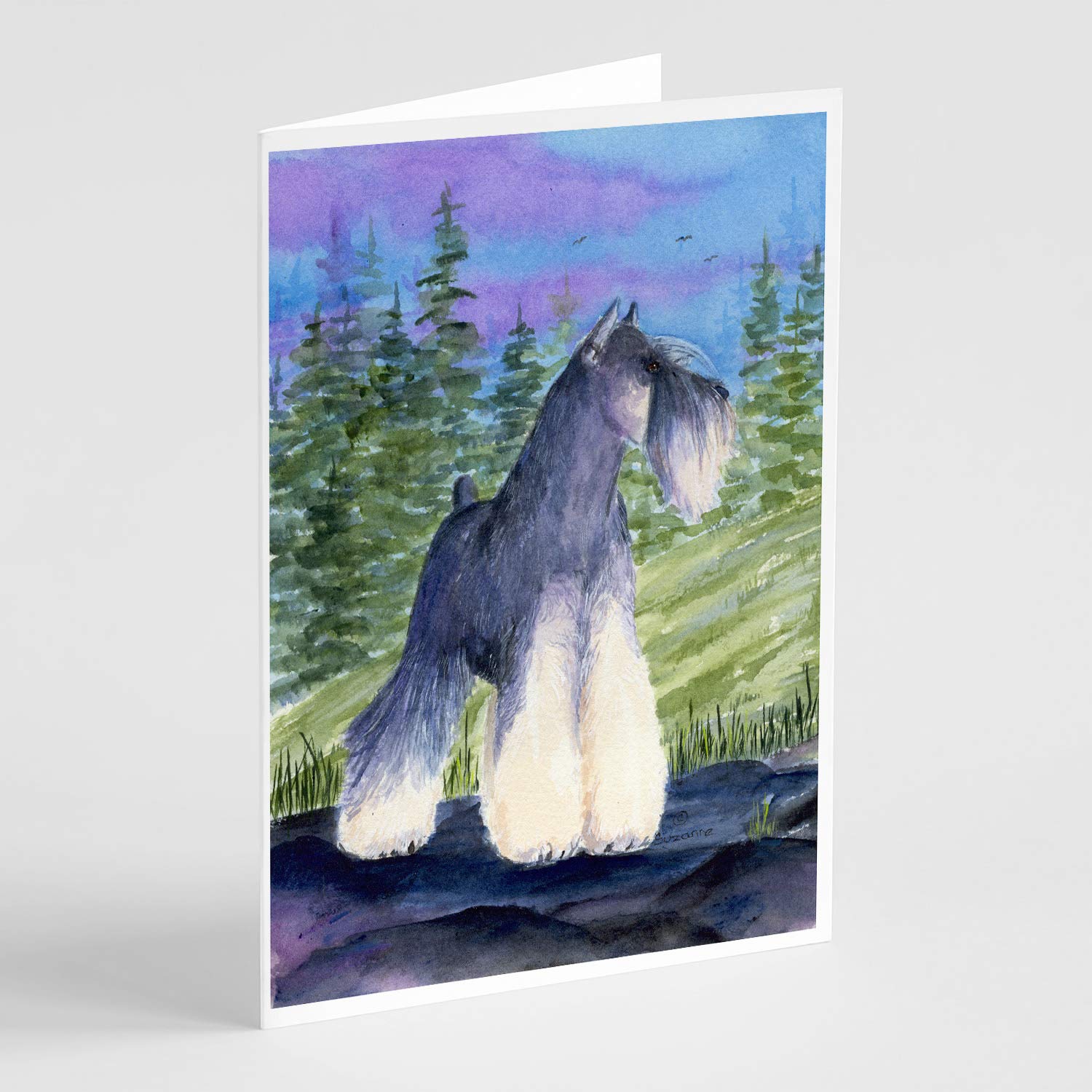 Premium Schnauzer Greeting Cards & Envelopes Set - Pack of 8 Blank A7 Note Cards (5x7 Inches) for Birthdays, Thank You Notes & Special Occasions | Whimsical Dog Lover Stationery