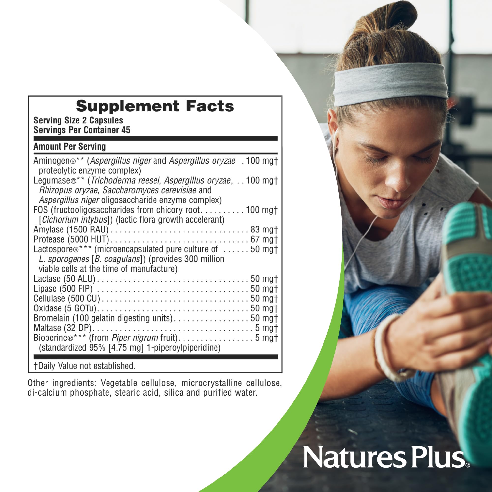 NaturesPlus ActiZyme Digestive Enzymes Supplement with Probiotics, Bromelain & Lactase - Gluten Free Vegetarian Capsules (90 Count) for Gut Health & Digestion Support - Perfect for Bloating Relief & Lactose Intolerance