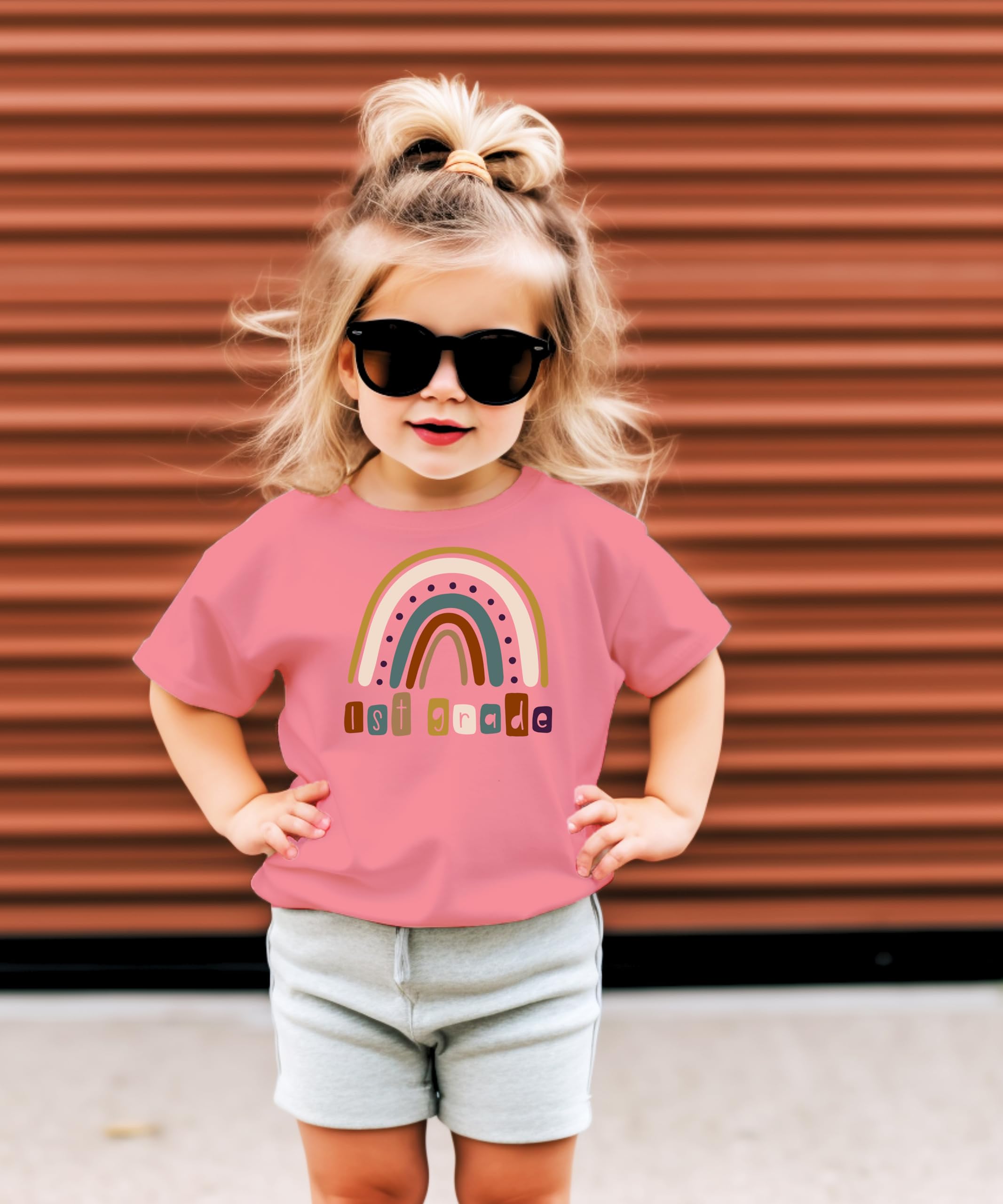 1st Grade Rainbow First Day of School T-Shirt - Cute Back to School Gift for Kids - Perfect for School Photos, Class Parties & First Day Outfits