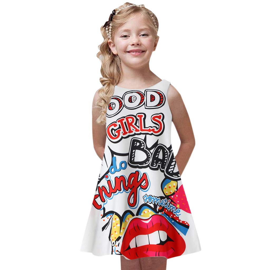Arystk Girls Summer Princess Dress - Toddler Sleeveless Party Dress with Cute Prints | Perfect for Birthday Parties, Photo Shoots & Special Occasions