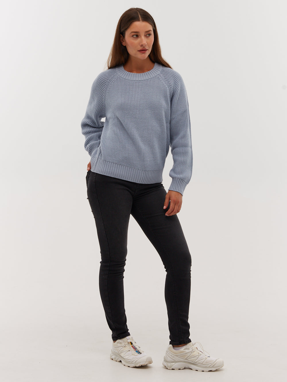 Georgiana Raglan Crew Neck Sweater for Women - Soft Cotton Knit Pullover Top for Casual Wear & Fall Outfits | Perfect for Work, Dates & Weekend Comfort