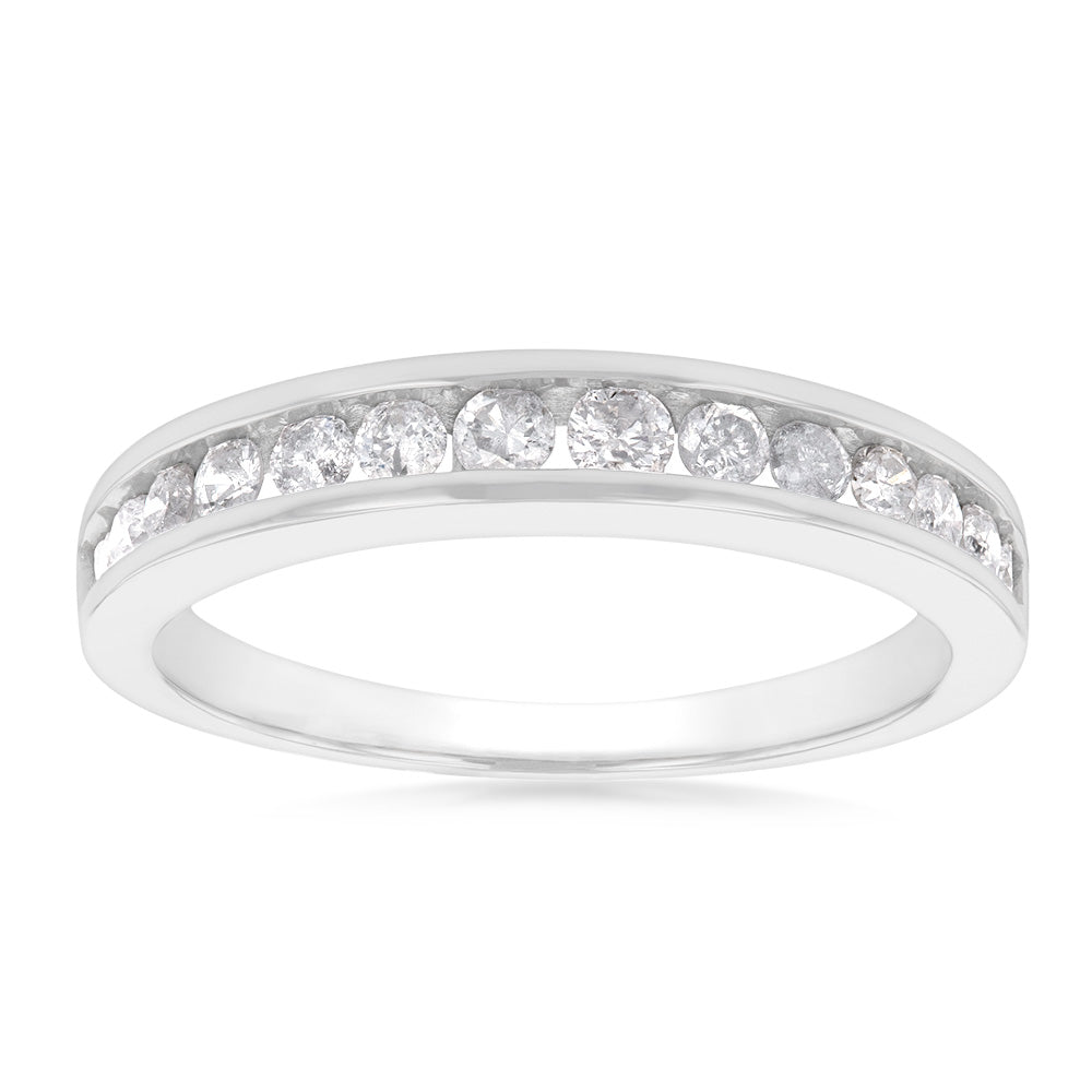 10ct White Gold 1/2 Carat Diamond Ring for Women - Elegant Wedding, Engagement & Anniversary Jewelry Gift - Perfect for Proposals, Special Occasions & Everyday Wear